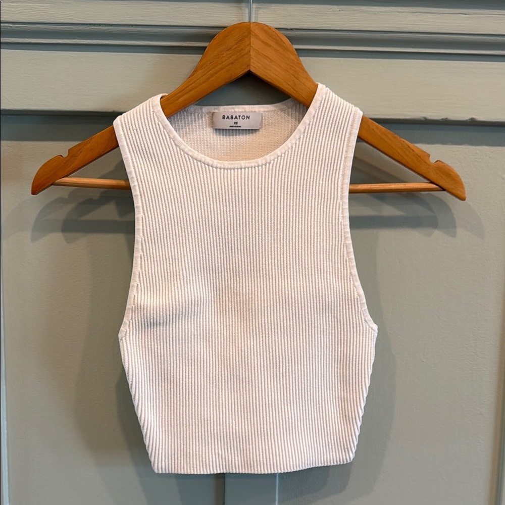 Aritzia - Babaton - Sculpt Knit Racer Cropped Tank - Ribbed